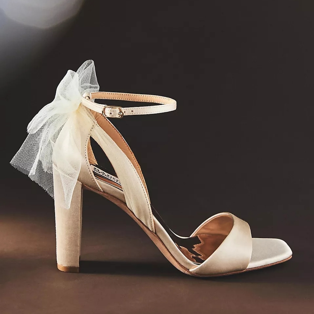 Badgley Mischka Kim Mesh Bow Block Heel $215 - Picture 14 of 15